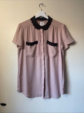 HD in Paris Dusty Rose Top with Black Lace Trim